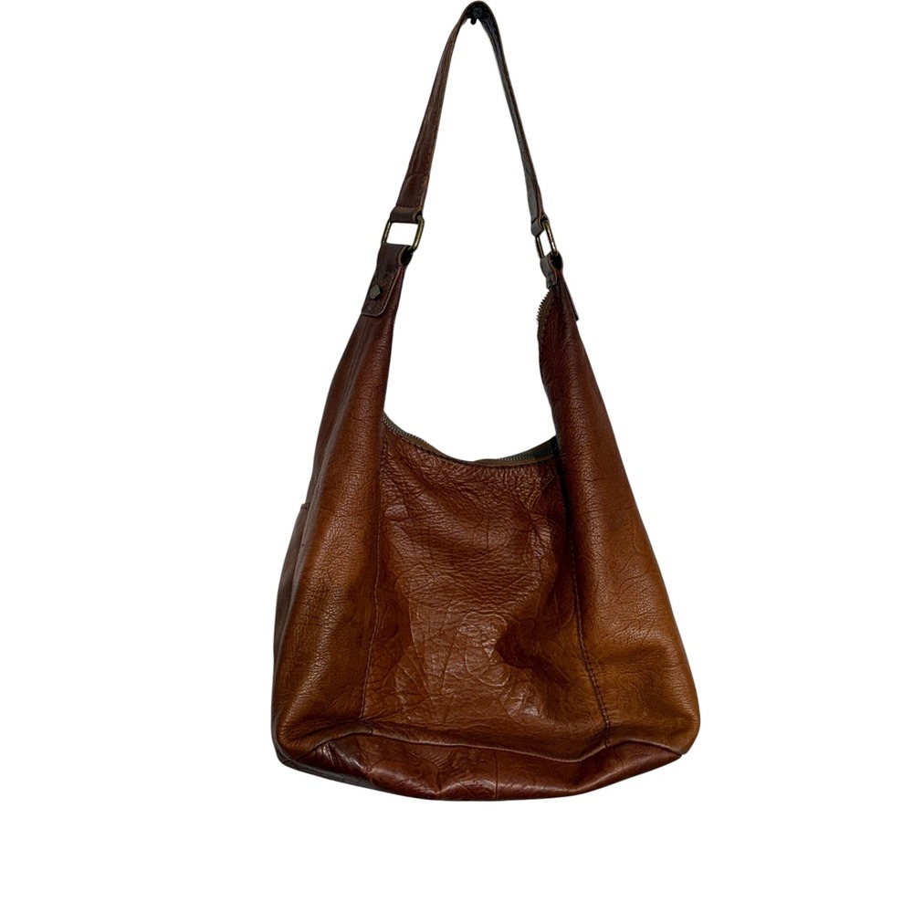American Leather Co Brown Slouchy Hobo Bag Boho Chic Neutral Earthcore Vintage - Picture 13 of 16